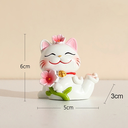 Cute Resin Lucky Cat Figurines PW-WG78946-04-1
