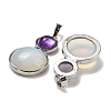 Opalite & Natural Amethyst Pendants G-G147-06P-06-2