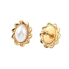 Ion Plating(IP) 304 Stainless Steel with ABS Imitation Pearl Stud Earrings for Women EJEW-N055-07G-2