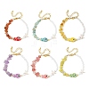 Summer Beach Handmade Porcelain Fish & Gemstone Chip Seed Beads Beaded Bracelets for Women BJEW-JB14440-3