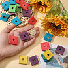 140Pcs Wood European Beads WOOD-CA0001-85-3