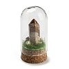 Gemstone Bullet Display Decoration with Glass Dome Cloche Cover DJEW-B009-02-2