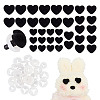 36 Sets 3 Styles Heart Flocky & Plastic Safety Craft Noses FIND-GO0002-16B-1