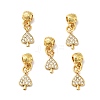 Rack Plating Brass Micro Pave Clear Cubic Zirconia Pendants ZIRC-H125-14-5