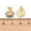 Brass Enamel Stud Earrings EJEW-B152-01G-02-5