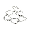 Hollow 304 Stainless Steel Link Chain Bracelets for Women BJEW-P393-02P-2