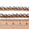 Electroplated Natural Agate Beads Strands G-B191-A07-6mm-17-3
