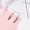 Dyed Natural Malaysia Jade Beads Dangle Earrings EJEW-JE04709-01-2