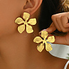 Stylish 201 Stainless Steel Striped Flower Stud Earrings CN5900-3-1