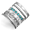 Alloy with Synthetic Turquoise Finger Rings FS-WG0500F-04-5