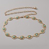 Zinc Alloy with Resin Synthetic Turquoise Oval Link Waist Belly Chains AJEW-WH0063-569G-1