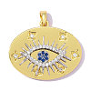 Brass Micro Pave Royal Blue Cubic Zirconia Pendants CU-OY001-67G-3