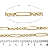 304 Stainless Steel Textured Rectangle with Rolo Chains CHS-R020-07G-02-2