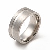 201 Stainless Steel Grooved Finger Ring Settings STAS-P323-06P-1