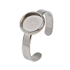 304 Stainless Steel Cuff Ring Components STAS-D372-07P-02-1