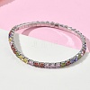 304 Stainless Steel Micro Pave Colorful Cubic Zirconia Tennis Bracelets for Women BJEW-G779-02P-2