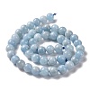 Round Natural Aquamarine Bead Strands G-F289-03-8mm-6