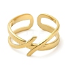 304 Stainless Steel Hollow Open Cuff Ring for Women RJEW-I098-18G-2