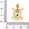 Tortoise Rack Plating Brass Micro Pave Cubic Zirconia Charms KK-G513-78A-02G-3