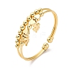 Brass Cuff Charm Bangles BJEW-U025-05G-4