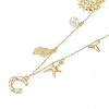 Bohemian Summer Beach Style 18K Gold Plated Shell Shape Initial Pendant Necklaces IL8059-3-1