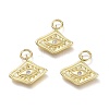 Brass Micro Pave Cubic Zirconia Pendants KK-P188-C03-G-1