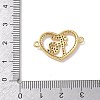 Brass Micro Pave Colorful Cubic Zirconia FE Heart Links Connector Charms KK-L268-024G-03-3