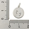 Round Rack Plating Brass Micro Pave Clear Cubic Zirconia Pendants KK-U021-01P-3