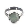 Half Round Natural Green Aventurine Finger Rings RJEW-M062-01P-40-2