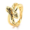 Brass Micro Pave Cubic Zirconia Adjustable Rings RJEW-F116-15G-3