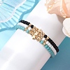 3Pcs 3 Colors Glass Seed Beaded Stretch Bracelet Sets for Women BJEW-JB11373-02-1