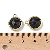 Natural Obsidian Faceted Flat Round Charms G-U028-03G-14-3