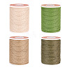 4 Rolls 4 Colors Round Waxed Polyester Cord YC-TA0001-27B-2
