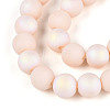 Frosted Opaque Glass Beads Strands GLAA-T032-P10mm-MBB09-3