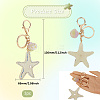 1Pc Diamond-Studded Starfish Shell Car Zinc Alloy
 Keychain Acrylic Cute Men and Women Bag Pendant Metal Keychain Ring Gift KEYC-SP0001-18B-2