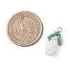 Glass Seed Beaded 3D Eggplant Pendants PALLOY-MZ00942-04-2