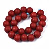 Spray Painted Natural Wood Beads Strands WOOD-S053-57D-2
