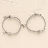 Alloy Heart-shaped Magnetic Braided Rope Bracelets for Couple Girlfriends WG59636-07-1