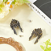 2Pcs 2 Styles Tibetan Style Brass Shackle Clasps FIND-GF0007-66-4