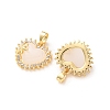 Brass Micro Pave Clear Cubic Zirconia Pendants KK-A304-26G-01-3