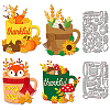 Autumn Theme Cup Carbon Steel Cutting Dies Stencils DIY-WH0309-2172-1
