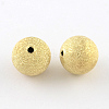Brass Textured Beads X-KK-R012-10mm-G-1