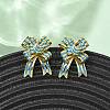 Bowknot Brass Stud Earrings EJEW-Z156-01G-3