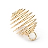 Carbon Steel Spiral Bead Cage Pendants IFIN-WH0027-47C-G-2