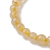 6mm Natural Rutilated Quartz Round Beaded Stretch Bracelets BJEW-JB10853-01-3