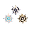 3Pcs 3 Colors Glass Seed Beaded Snowflake Pendants PALLOY-MZ00953-1