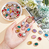 64Pcs 8 Colors Rectangle Octagon Sew on Rhinestone RGLA-AR0001-04-3