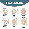 24Pcs 6 Style Rack Plating Brass Filigree Pendants KKC-TA0001-01-4