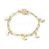 Golden 304 Stainless Steel Charm Bracelets with Brass Paperclip Chains BJEW-JB10031-02-1