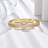 Rack Plating Brass Micro Pave Cubic Zirconia Hinged Bangles BJEW-H624-06D-G-2